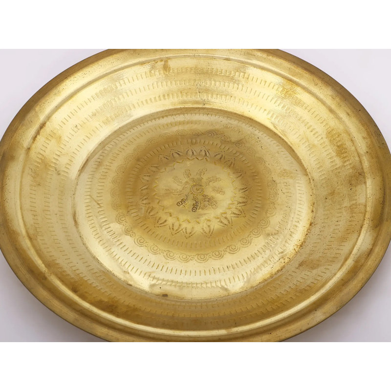 Laiton Pooja Thali (Parat), H 2 po x l 14,5 po x P 14,5 po