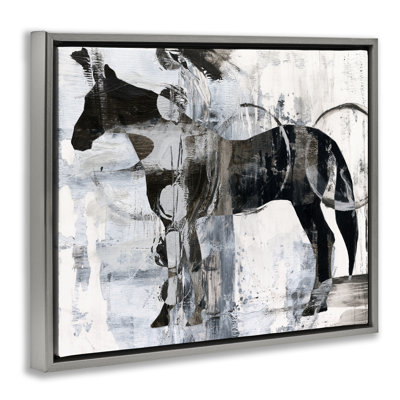 Cheval et cercles abstraits, art mural sur toile par Ethan Harper