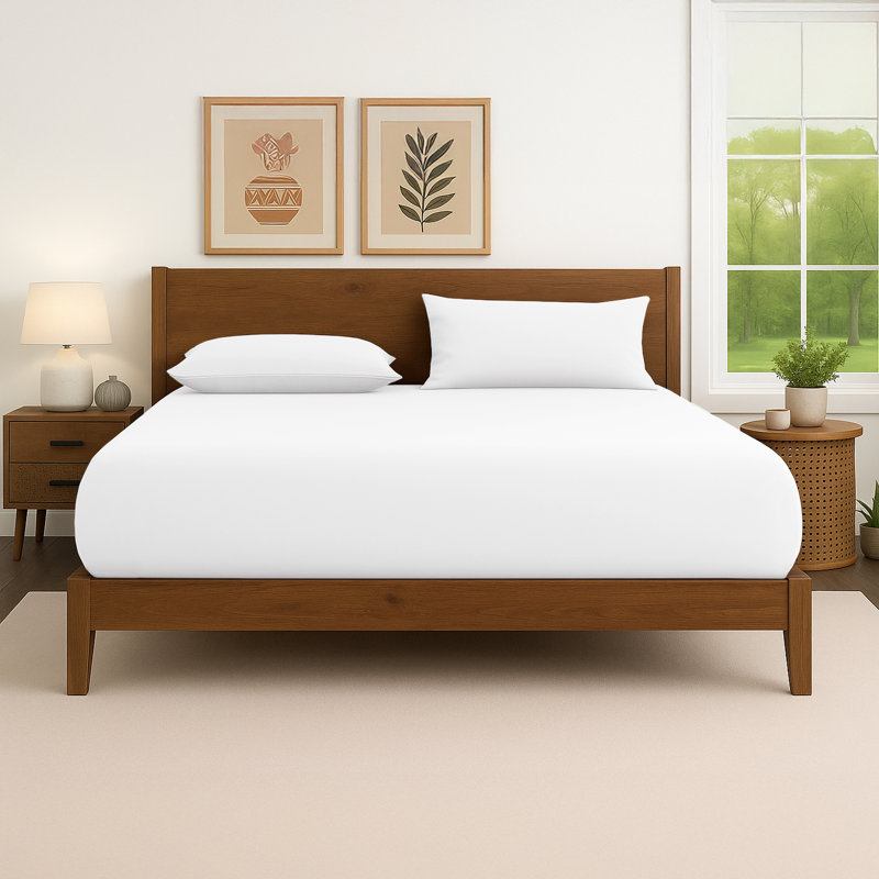 40cm Extra Deep Fitted Sheet – Soft Microfiber, Wrinkle-Free, Cooling, Elastic Corners, Super King (6'), White