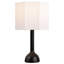 Lampe de table DEL Lisbet de 21 po en résine tubulaire de style moderne du milieu du siècle, avec abat-jour octogonal-648977891