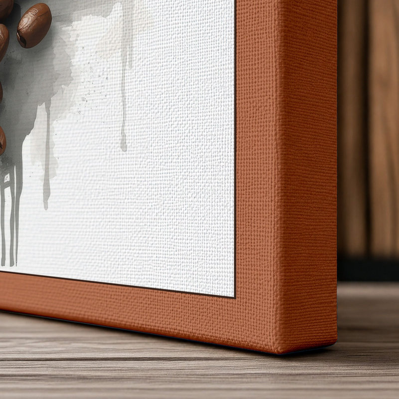 Coffee in Motion Modern - Wrapped Canvas, 30x20 - 76.2 x 50.8 cm, Terracotta Border