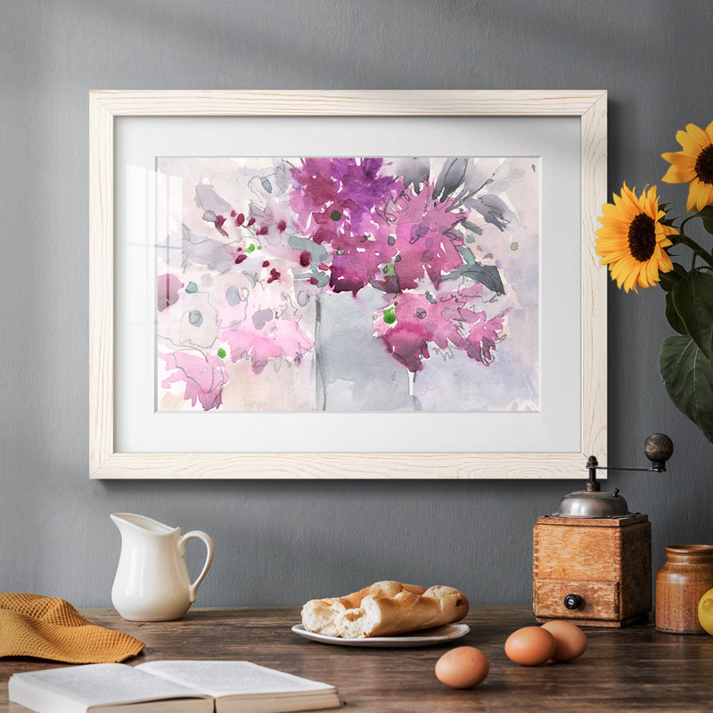 Cadre floral I, impression sur papier, H 22 po x l 32 po x P 1,5 po, Blanc
