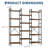 5-Tier Industrial Bookshelf, Wide Wooden Bookcase with 14 Open Shelves, Sturdy Metal Frame