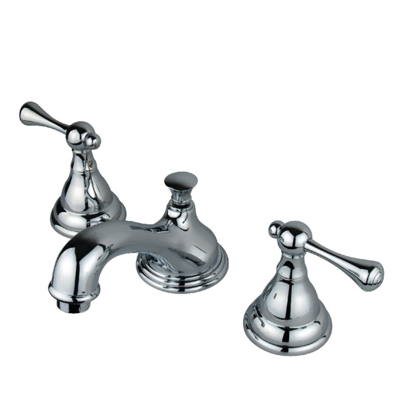 Widespread Bathroom Faucet with Drain Assembly, Polished Chrome