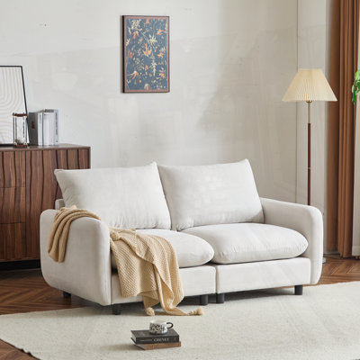 2-Seats Modular Sectional Velvet Sofa Corner Chair Sofa Couch