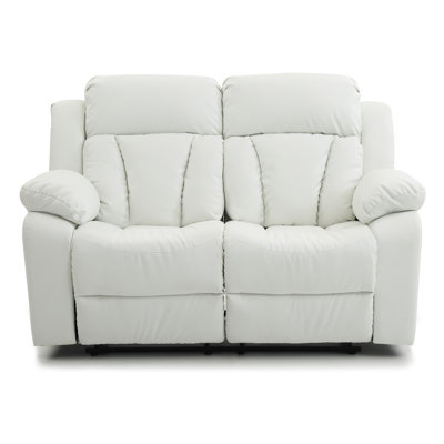 Daria 62in Reclining Loveseat, White