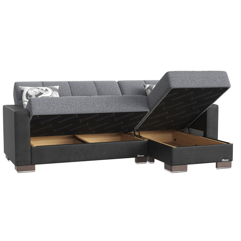 Chaise longue convertible avec rangement Primenest Nimbusflow, Gris