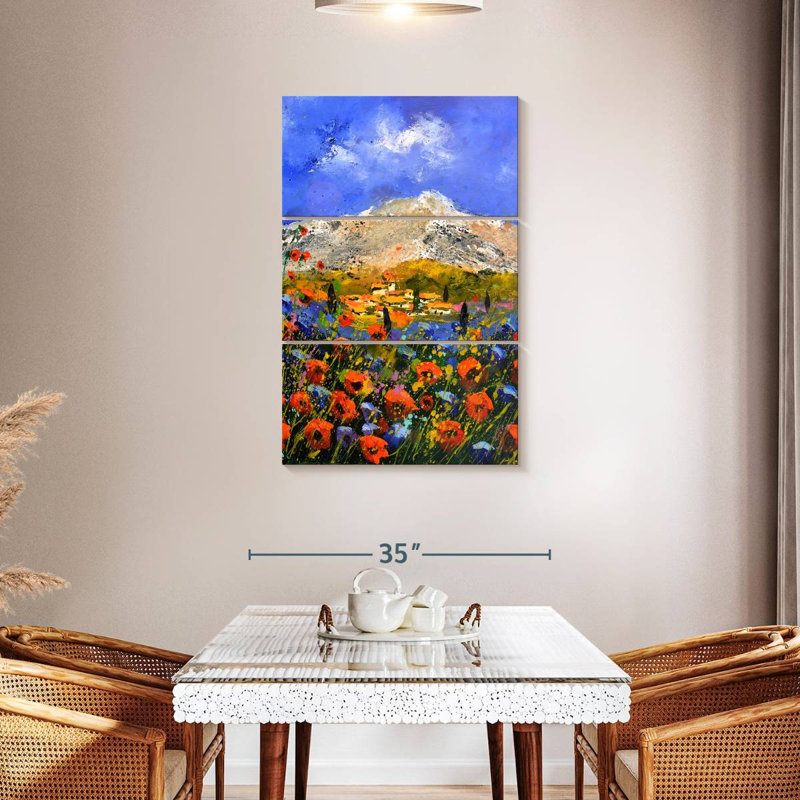 Alvord, coquelicots rouges, été, Provence, H 45 po x l 28 po