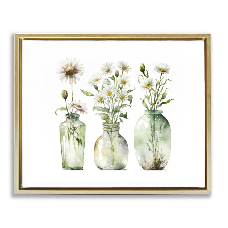 «Delicate Glass Vases», encadrée par Svetlana Aleynikova, H 17 po x l 21 po, Cadre flottant métallique doré