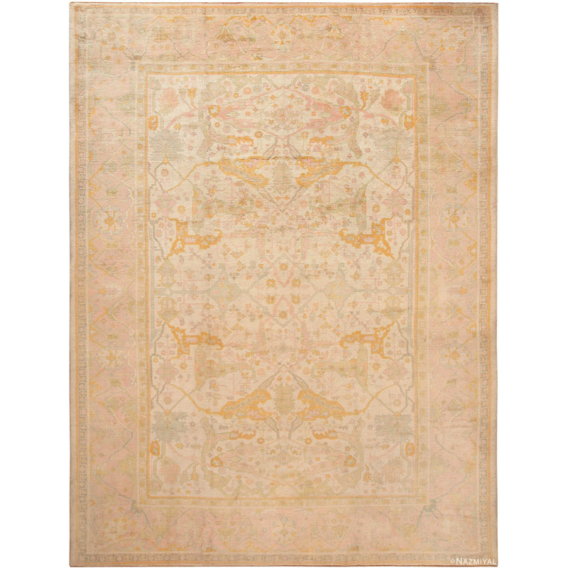 One-of-a-Kind Rectangle 11'6" X 15'" New Age Wool Area Rug in Yellow/Beige/Green