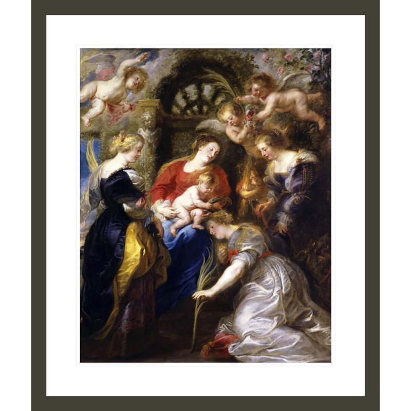 Couronnement de Sainte-Catherine par Peter Paul Rubens, impression giclée encadrée, 27.73" H x 23.5" W