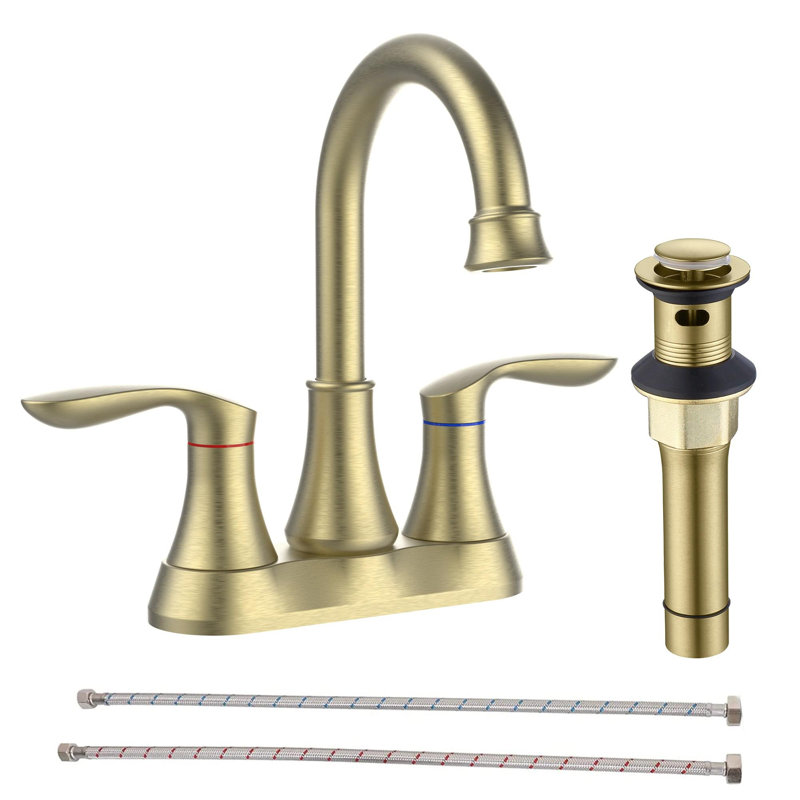 Bathroom faucet with 360 degree turn spout, Brushed Gold