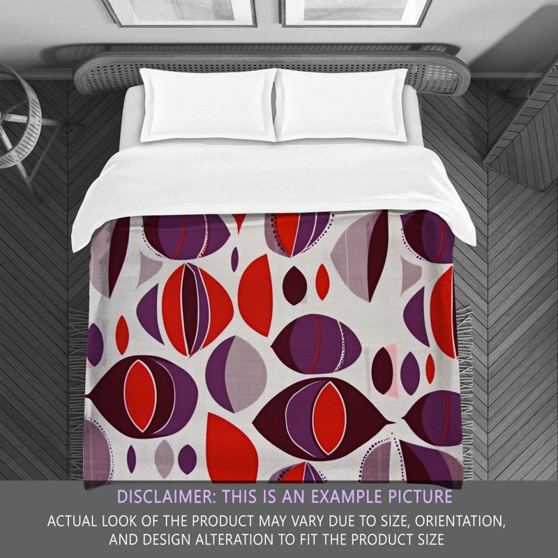 Funky Bedding, Twin Comforter, Purple/Red Abstract