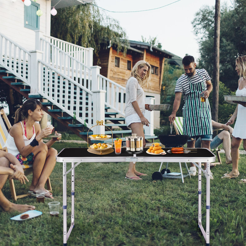 Rectangular Yes Outdoor Camping Table , 47.24 " W 23.62 " D, Black