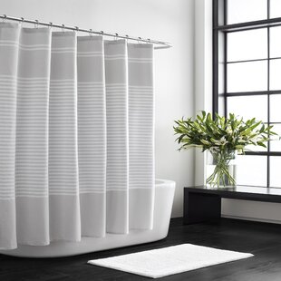 Seersucker Striped 100% Cotton Shower Curtain