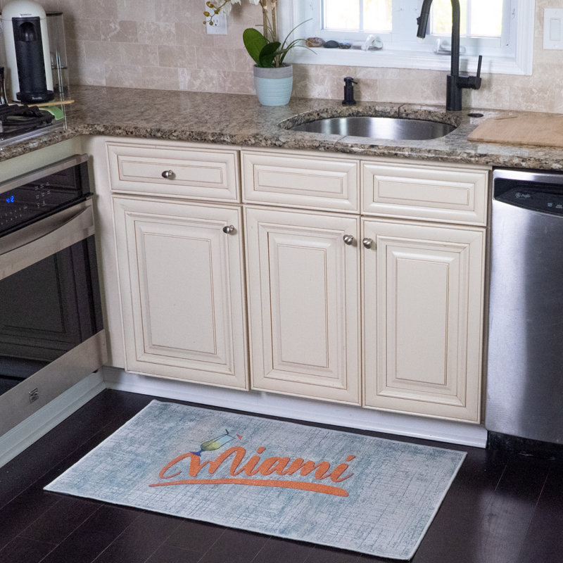 Tapis en coton gris / orange