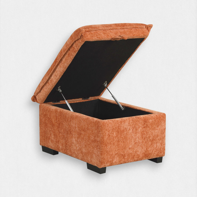 Upholstered Sectional, Orange Chenille