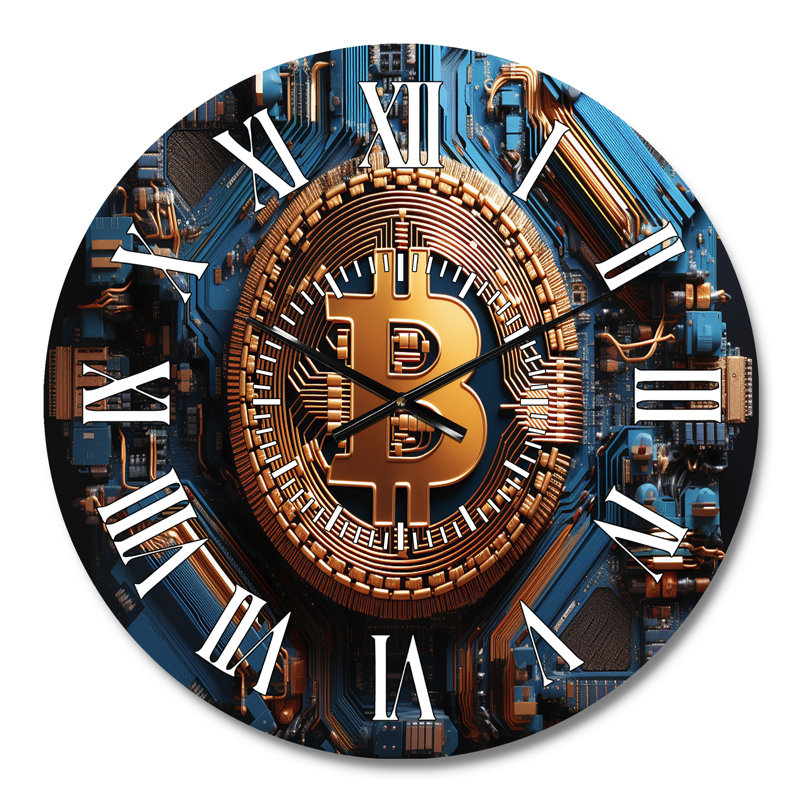 Azure Fashion Bitcoin - Horloge murale Fashion, Médium