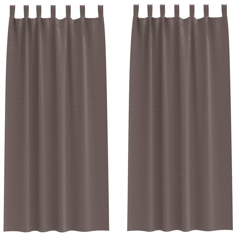 Curtains With Curtains 2 Pcs Polyester, Dark Brown, 140cm Width x 225cm Drop