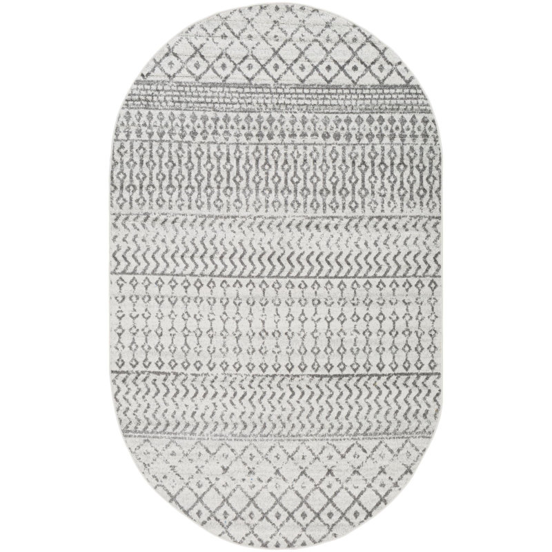 Tapis ivoire / gris Bernhard Global, Ovale 4 pi x 6 pi