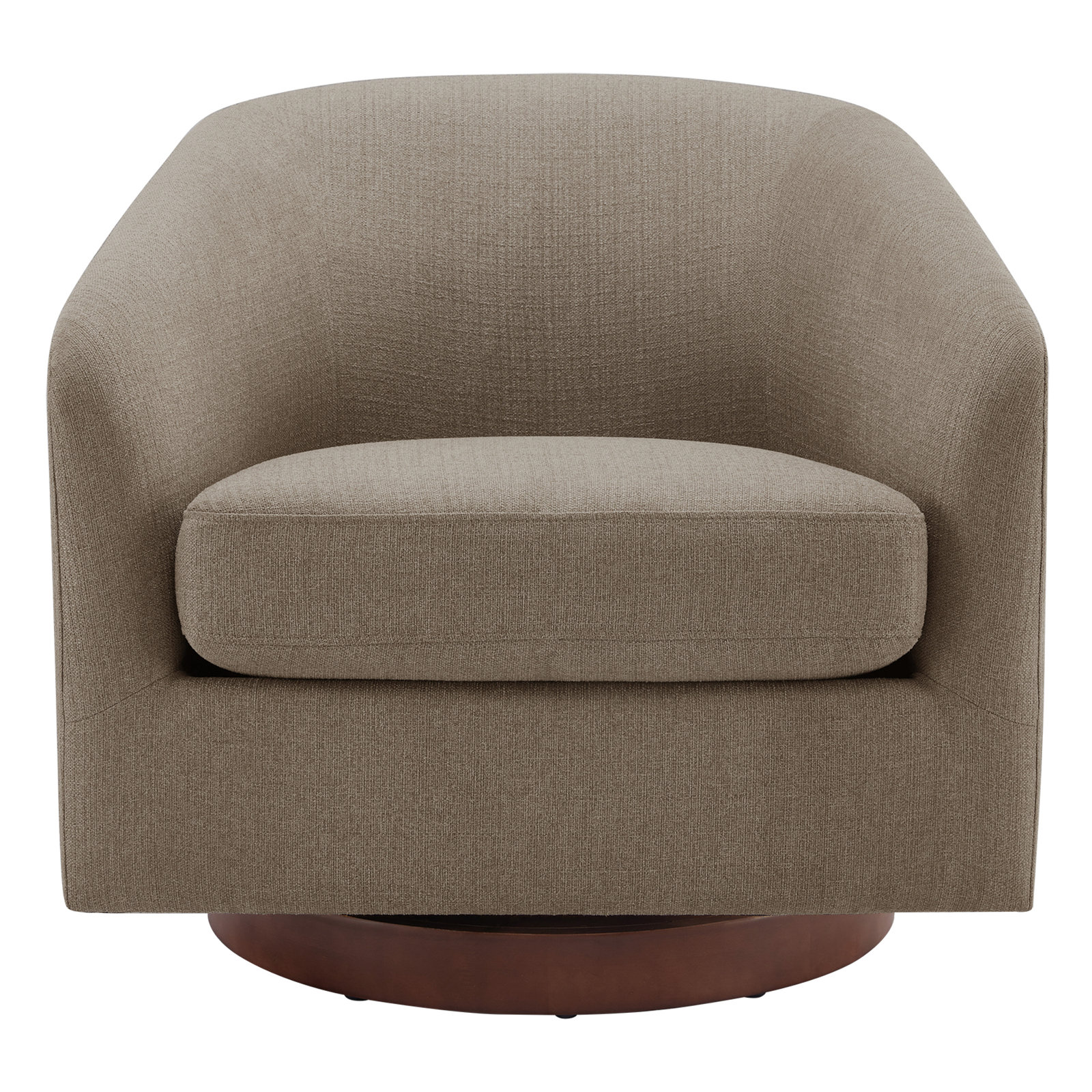 Bennett Swivel Barrel Chair, Flanigan Slate Linen