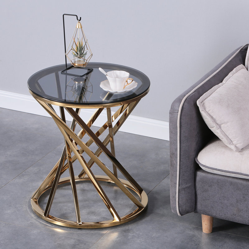 Table d'appoint ronde 19,5 "Modern, Doré