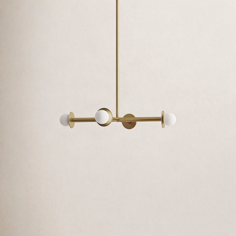 Allegra 4-Light Chandelier, Burnished Brass