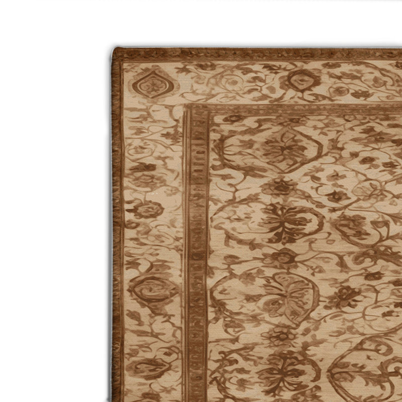 Persian Beige Indoor and Outdoor Area Rug, Rectangle 4' x 6'