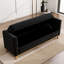Banc de rangement multifonctionnel noir de 66 pouces avec des pieds en bois massif, 2 coussins décoratifs et un design élégant, pour un couloir exquis-129017388-129017389