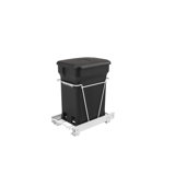 White Steel Pullout Compost Container W/ Rear Basket Storage