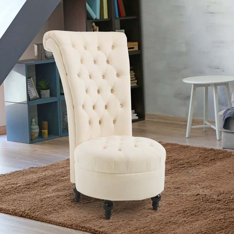 Fauteuil de chambre 25 po Dinwiddie, Blanc, crème