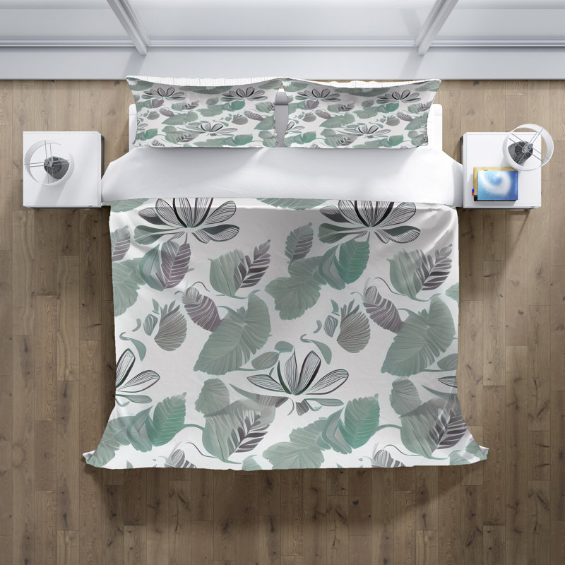 Floral Duvet Cover, Queen Duvet Cover + 2 Queen Shams