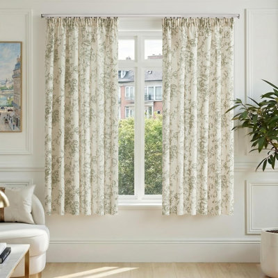 Linen Blend Sheer Curtain Panel Pair