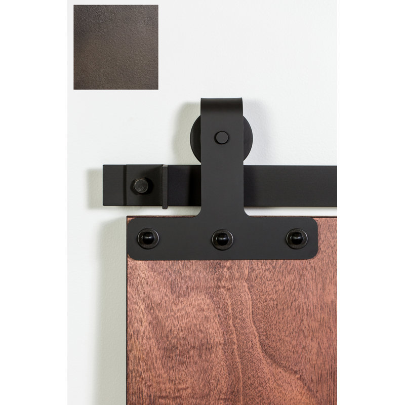 Ensemble de quincaillerie de porte de grange simple standard T-Top Premium, 96 po, Bronze peint