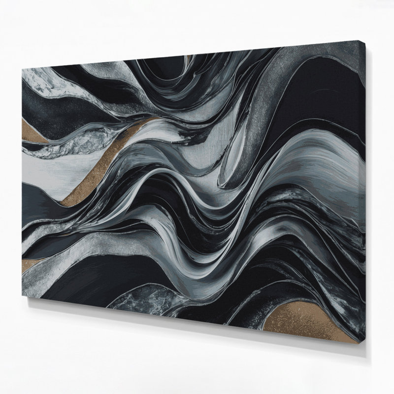 Lyrical Abstraction 45 Black Canvas Wall Art