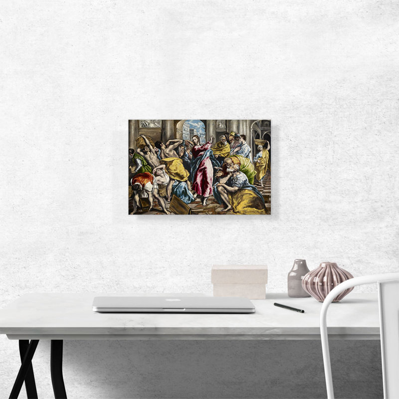 "Purification of the Temple" par El Greco, reproduction d'art sur toile tendue, H 12 po x l 18 po x P 1,5 po
