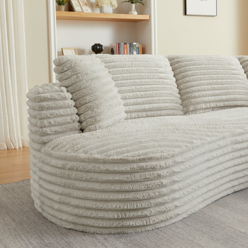 Canapé modulaire surdimensionné en L 120,9 po et méridienne rembourrée - aucun assemblage requis, Orienté à droite