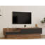 Meuble télé moderne avec de nombreuses tablettes, pin atlantique et anthracite, 63,0 x 13,8 x 13,8 pouces | 100% panneau de particules enduit de mélamine, épaisseur: 0,7 pouce | Rangement supplémentaire, design élégant pour les salons contemporains