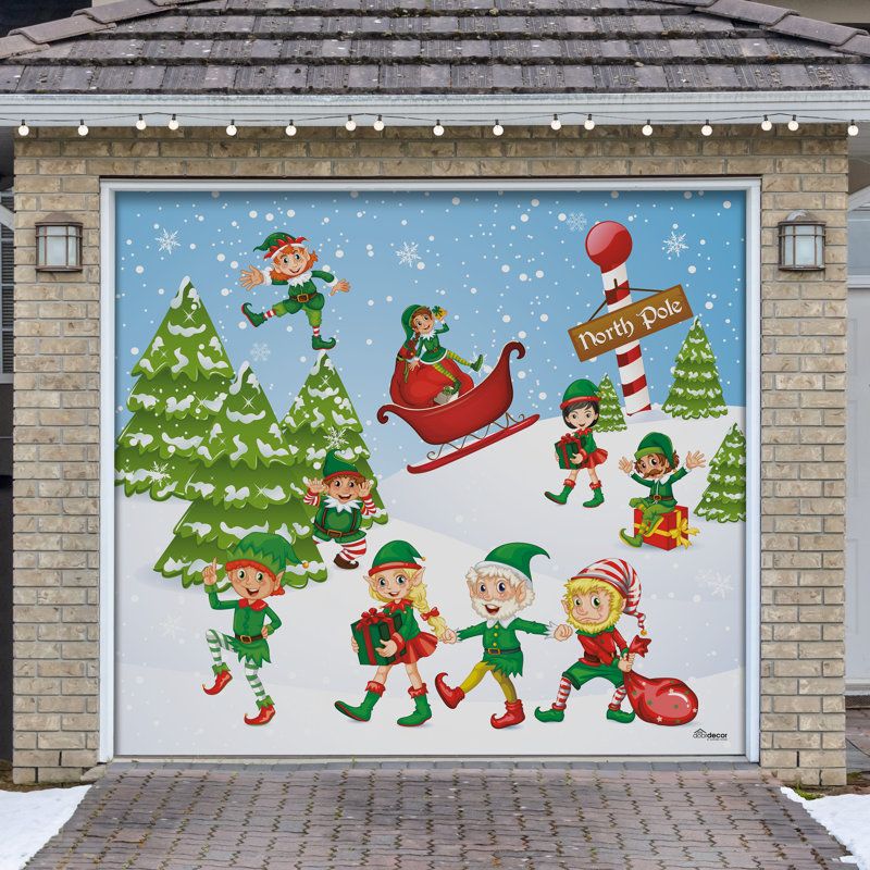  Murale de porte de garage de Noël