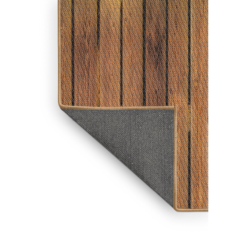 Tapis brun/vert à motifs, Rectangle 3 pi x 5 pi