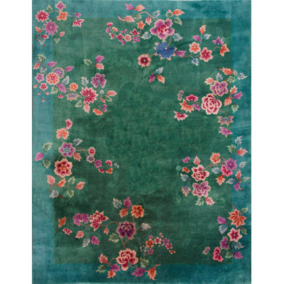 Tapis art déco chinois antique en laine noué à la main
