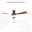 52-Inch Ceiling Fan With Light And Remote,DC Motor,Dimmable LED Light,3 White ABS  Blades,Ideal For Bedroom,Living Room,Kitchen-408859110-408859112