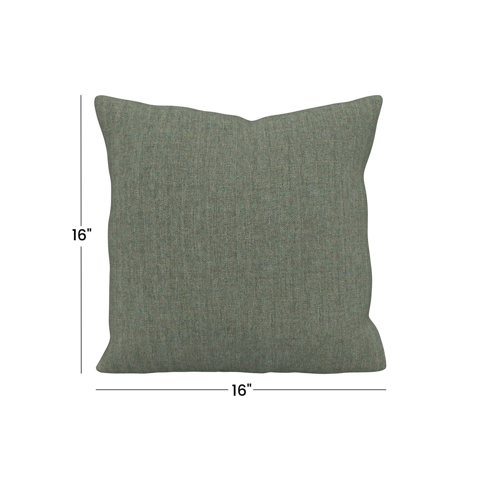 Sunbrella® Throw Pillow, Square 16", Sunbrella® Cast Sage