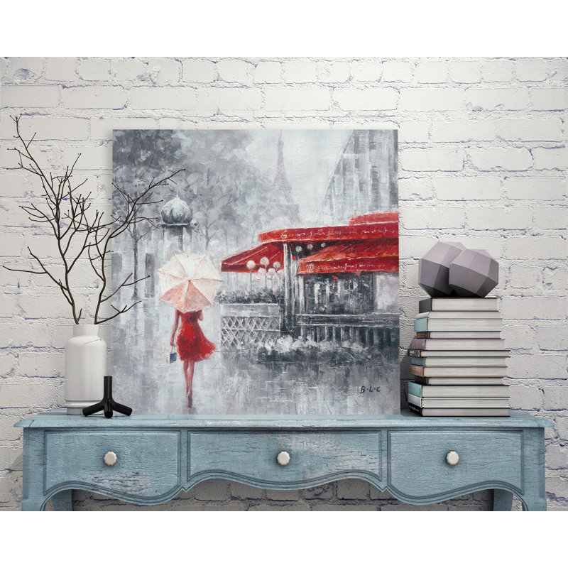 Maylene, Paris romantique, peinture sur toile, H 12 po x l 12 po x P 1 po
