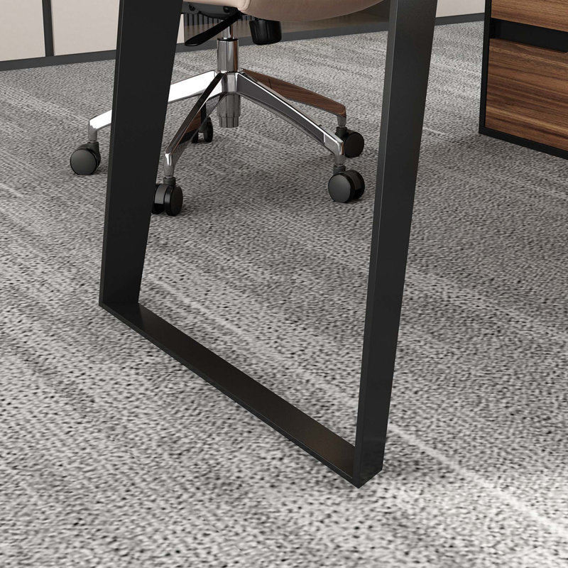 L-Shaped Metal Base Computer Desk