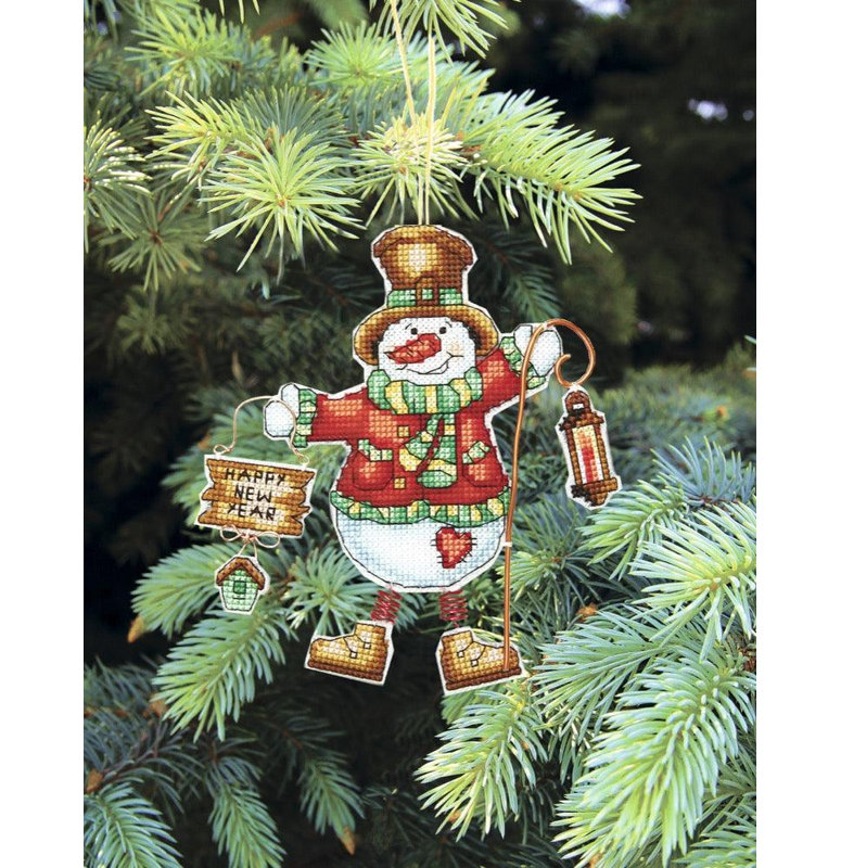 Jouet d'arbre de Noël. Toile en plastique, ensemble de point de croix T-04C