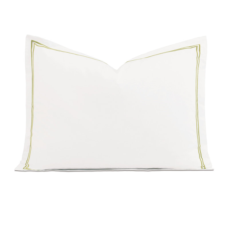 Enzo 100% Cotton Pillow Sham, White/Lime, Standard