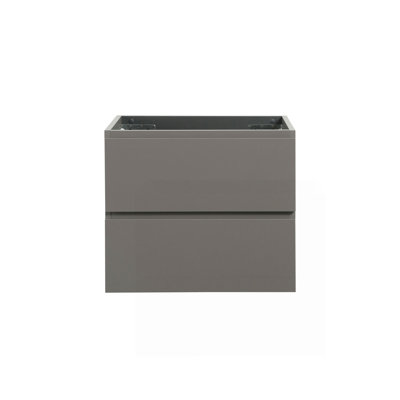 Alice-24W-102, armoire murale SANS lavabo, couleur grise, avec deux tiroirs, pré-assemblée