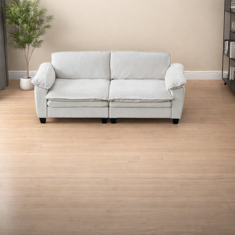 Canapé rembourré en chenille de luxe avec confort moelleux et housses amovibles pour un nettoyage facile