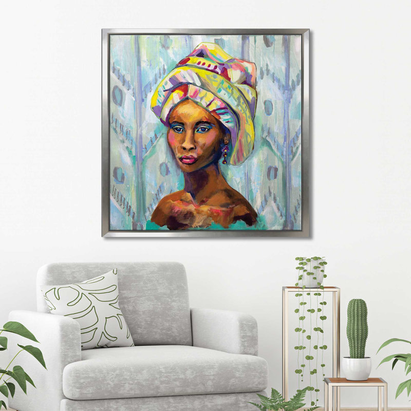 Queen - Painting, Silver Floater Frame, 21.5" H x 21.5" W x 2" D